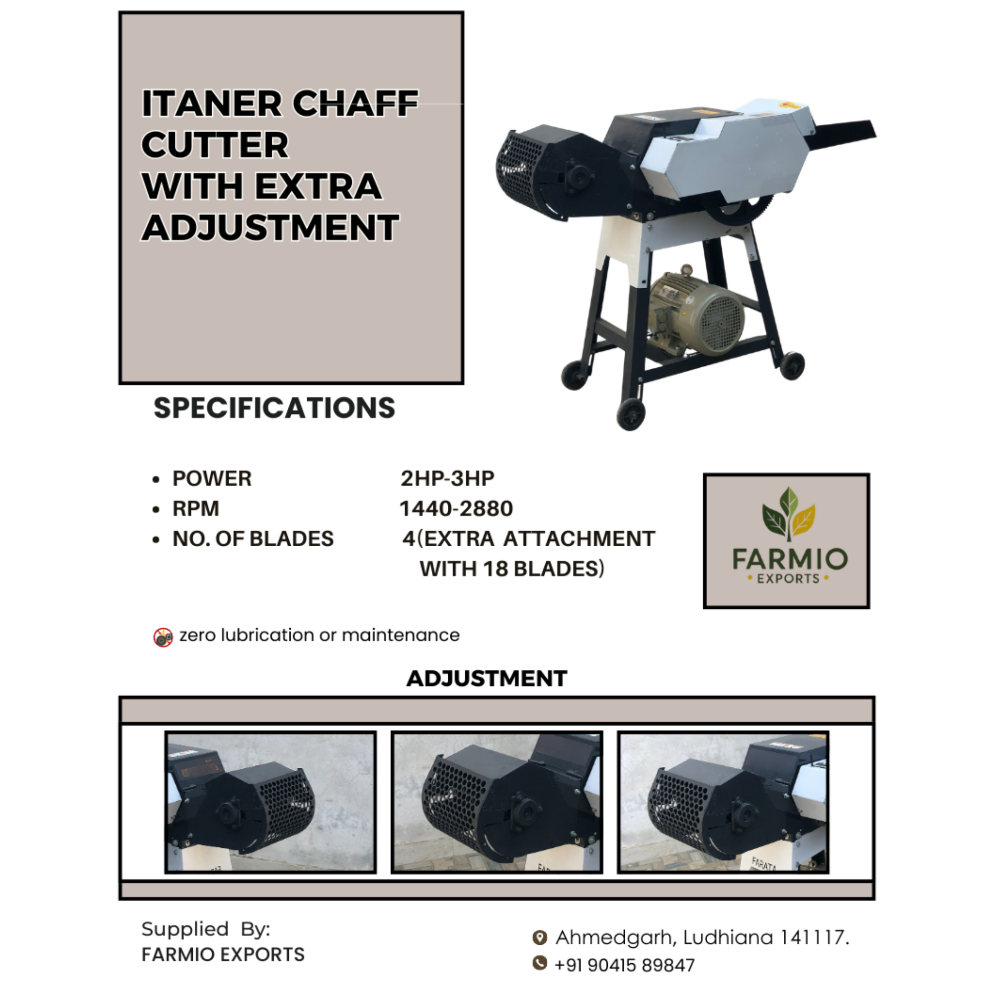 Itaner Chaff Cutter with Extra Adjustment - Image 4